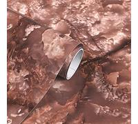 EYCFSJ Meubles Vinyle Film Autocollants De Rénovation De Motif De Marbre Rouge Foncé Imperméable Pvc Auto Adhésif Papier Peint Cuisine Étanche À L'Huile Autocollants Papier Peint De Bureau 60 Cm X 3