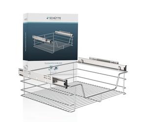 Eyckhaus Tiroir télescopique pour l'organisation de Cuisine (50 cm) avec Rails d'extraction, tiroir pour Armoire de Cuisine, Panier Suspendu pour Cuisine (Extension complète) chromé, métal, 50 cm
