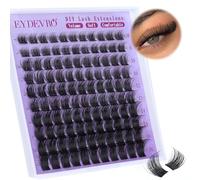 EYDEVRO Lot de 110 extensions de cils individuels ondulés - Courbure D - Cils en grappes naturels russes - 8 à 16 mm - Courbure D