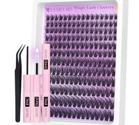 EYDEVRO Wispy Kit d'extensions de cils naturels 192 pièces 8 à 16 mm - Cils individuels - Cils courbés CD