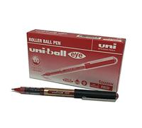 Eye Broad UB-150-10 Lot de 12 stylos roller à pointe 1 mm Encre rouge