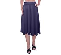 Eye Catch Aux Femmes Plus Taille Élastique Taille Dames Le Genou Longueur Plaine Patineur Évasé Jupe Tailles