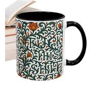 Eye Catching Coffee Mug - Charming Pattern Coffee Cup | Non Slip Ceramic Mug with Hot Drink Function, Cute Cup with Decorative Accent for Family, Beverage Mugs, Novelty Ceramic Drink for Home
