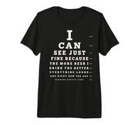 Eye Chart Vision Test Brasserie Bar Pub Happy Hour Craft Ale T-Shirt Haut de Gamme
