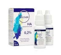 EYE DISCOVER Larmes Artificielles avec 0,2% d’Acide Hyaluronique - Gouttes Oculaires pour Yeux Secs, Hydratation Intense, 2 x 15 ml