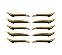Eye Liner Stickers, Eyeliner Strip, 10 Pieces Waterproof Wear Smudge Proof Reusable Compact Strong Adhesive, Eye Makeup Hack for Girls Get Ready, 1.69x0.91Inches,black, Purple, Green, Gold, Blue, Pink