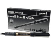 Eye Lot De 12 Stylos Roller À Pointe Large De 1 Mm Pour Écriture Manuscrite, Dessin, Art, Artisanat Et Coloriage Encre Liquide Uni Super Résistante À La Décoloration Et À L'eau Noir