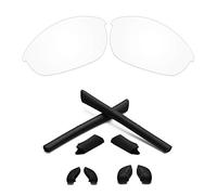 Eye Opening Stuff Lentilles de rechange polarisées et paires de chaussettes en caoutchouc compatibles avec les lunettes de soleil Oakley Half Jacket