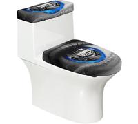 Eye Reflection Lot de 2 housses de toilette élastiques pour salle de bain - Couvercles extensibles et lavables en forme de U