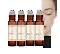Eye Roller Essence Oil - Réduit les cernes, les gonflements, les poches et les ridules, huile d'essence hydratante pour les yeux avec applicateur à bille pour la fermeté et l'élasticité (4 pièces)