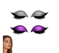 Eye Shadow Eyelash Patch,3-in-1 Self-Adhesive Reusable Fast Eye Makeup Stickers with False Lashes,Shadow,Natural Waterproof Colorful Eyelid Line Shapes,for Prom,Party (D)