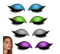 Eye Shadow Eyelash Patch,3-in-1 Self-Adhesive Reusable Fast Eye Makeup Stickers with False Lashes,Shadow,Natural Waterproof Colorful Eyelid Line Shapes,for Prom,Party (F)