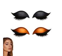 Eye Shadow Eyelash Patch,3-in-1 Self-Adhesive Reusable Fast Eye Makeup Stickers with False Lashes,Shadow,Natural Waterproof Colorful Eyelid Line Shapes,for Prom,Party (B)