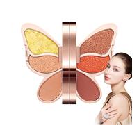 Eye Shadow Palette with 6 Highly Pigmented Colors, Waterproof Matte and Shimmer Glitter Eyeshadow Makeup for Women Girls, Long-Lasting Cosmetic Kit for Daily & Party Looks