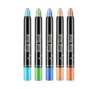 Eye Shadow Pencil Set, 5-Piece Shimmer Eye Shadows Crayon Set, 11.8cm/4.65 Inches Glittery and Shimmering Effects: Long Waterproof Matte Cream, Glittery Makeup Stick for Beauty