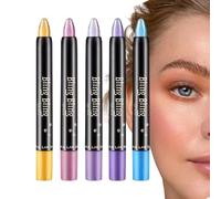 Eye Shadow Pencil Set, 5-Piece Shimmer Eye Shadows Crayon Set, 11.8cm/4.65 Inches Glittery and Shimmering Effects: Long Waterproof Matte Cream, Glittery Makeup Stick for Beauty