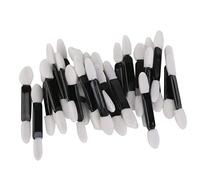 Eye shadow stick 50pcs jetables éponge à double extrémité applicateurs d'ombre à paupières pinceau double face pour fard paupières applicateur de maquillage ovale pointe éponge poignée noire