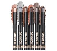 Eye Shadow Stick, 6-Piece Cream Pencil Makeup Set, Matte Long-Lasting Waterproof Brightener Pens with Applicator for Girls Women Travel, Party, Wedding, and Daily Cosmetic