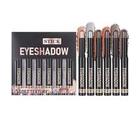 Eye Shadow Stick Set, 6-Piece Cream Pencil Eyeshadow with Matte Long-Lasting Waterproof Brightener Pens, Easy-Glide Applicator Makeup Kit for Women, Girls, Travel, Parties, and Weddings