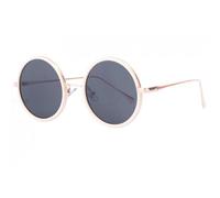 -Eye Wear-Grandes Lunettes Soleil Rondes Beiges Monture doree Classe Olky - Beige