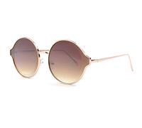 Eye Wear Grandes lunettes soleil rondes dorees fashion Gaxy - Taille unique - Marron