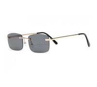 -Eye Wear-Lunette de Soleil Rectangle Noir et Dore Homme et Femme Saky - Noir
