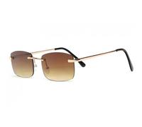 -Eye Wear-Lunettes de Soleil Rectangles Marron Dore Femme et Homme Saky - Marron