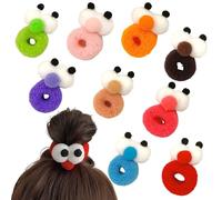 Eyeball Hair Tie, Candy Color High Elastic Hair Ring, Mini Funny and Cute Big Eyes Headband, Soft Eye Ball Hair Ring, Big Eyes Elastics Hair Ties (Random(5pcs))