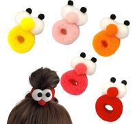 Eyeball Hair Tie, Candy Color High Elastic Hair Ring, Mini Funny and Cute Big Eyes Headband, Soft Eye Ball Hair Ring, Big Eyes Elastics Hair Ties (Set-A(5pcs))