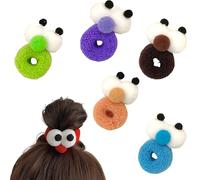Eyeball Hair Tie, Candy Color High Elastic Hair Ring, Mini Funny and Cute Big Eyes Headband, Soft Eye Ball Hair Ring, Big Eyes Elastics Hair Ties (Set-B(5pcs))