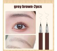Eyebloggtattoo Pen-Crayon Liquide À Tête Ultra Fine,Étanche,Résistant À La Transpiration,Facile À Documenter,Outils De Maquillage Pour Les Yeux,1/2mm,0.01 Pièces.2pcs-Grey Brown.