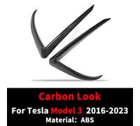 EyebloggWind-enquêter antibrouillard avant en ABS noir brillant,lame d'aspect carbone,couteau pour les remplacements,modèle 3 Y,2016-2023 - Type 3 Carbon Look