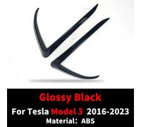 EyebloggWind-enquêter antibrouillard avant en ABS noir brillant,lame d'aspect carbone,couteau pour les remplacements,modèle 3 Y,2016-2023 - Type 3 Glossy Black
