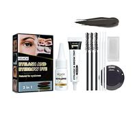Eyebrow And Eyelash Color Kit, 2 In 1 Semi-permanent Brow & Lash Color D-y-e Makeup At Home, Does Not Fade, Sweat And Do Not Smudge, Professional 8 Weeks Long Lasting For Home & Salon Use (Black)
