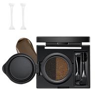 Eyebrow & Eyeliner Cream with Stamp, 2 in 1 Waterproof Brow Powder,Multi-functional Double-Headed Eyeliner Stamp, Eyebrow Stencil Kit for Women,Air Cushion Eyebrow Cream (Gray)