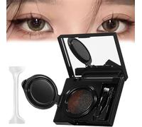 Eyebrow & Eyeliner Cream with Stamp, Multi-functional Double Headed Eyeliner Stamp, Double Color Mist Air Cushion Eyebrow Cream, Eyeliner Cream Brown, Eyebrow Stamp Set (Brown)