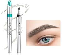 Eyebrow Pencil, 3D Waterproof Microblading Eyebrow Pen 4 Fork Tip Tattoo Pencil, Long Lasting Brow Tint for Makeup, Fills Brows for Rapid Draw Natural Makeup Collection Beginners Girls (Dark Brown)