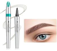 Eyebrow Pencil, 3D Waterproof Microblading Eyebrow Pen 4 Fork Tip Tattoo Pencil, Long Lasting Brow Tint for Makeup, Fills Brows for Rapid Draw Natural Makeup Collection Beginners Girls (Red Brown)
