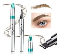 Eyebrow Pencil Eyebrow Tattoo Pen - Eye Makeup Eyebrow Tint Pen Micro 4 Point Brow Pen Lift & Snatch Eyebrow Microblading Pen Long-Lasting Waterproof Natural Eyebrow Hair Light Brown
