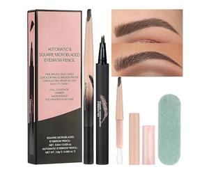 Eyebrow Pencil, Liquid Microblading Pen, Waterproof Brow Makeup, 4-Prong Micro-Fork Tip Applicator, Natural Lift & Definition, Long-Lasting Formula, Ideal for Daily Use, Perfect for Women