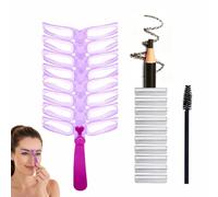 Eyebrow Stencils for Shaping,8 Style Reusable Eyebrow Template Kit,Eye Brow Stencils for Women,Shapes From Natural To Bold,Hands-Free Adjustable Handle+Headband,Reusable,Washable，Medium Coffee Pencil