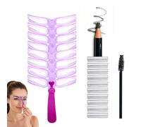 Eyebrow Stencils for Shaping,8 Style Reusable Eyebrow Template Kit,Eye Brow Stencils for Women,Shapes From Natural To Bold,Hands-Free Adjustable Handle+Headband,Reusable,Washable，Gray Pencil