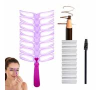 Eyebrow Stencils for Shaping,8 Style Reusable Eyebrow Template Kit,Eye Brow Stencils for Women,Shapes From Natural To Bold,Hands-Free Adjustable Handle+Headband,Reusable,Washable，Light Coffee Pencil