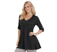 EyeCatch Plus - Tunique basique col en V - Shellie - Femme - Grandes Tailles