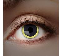 Eyecatcher 84027541-455 - Lentilles de contact UV colorées, 1 paire, pour 12 mois, jaunes, noires, lumineuses, carnaval, Halloween, sans correction de la vue