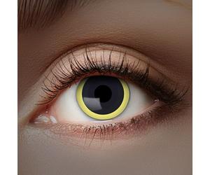 Eyecatcher 84027541-455 - Lentilles de contact UV colorées, 1 paire, pour 12 mois, jaunes, noires, lumineuses, carnaval, Halloween, sans correction de la vue