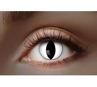 Eyecatcher 84027541-476 - Lentilles de contact colorées UV, 1 paire, pour 12 mois Blanc lumineux, Carnaval, Halloween, sans correction