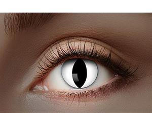 Eyecatcher 84027541-476 - Lentilles de contact colorées UV, 1 paire, pour 12 mois Blanc lumineux, Carnaval, Halloween, sans correction