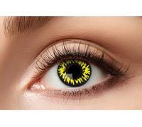 Eyecatcher 84065141-714 - Lentilles de contact colorées, 1 paire, pour 12 mois, jaunes, Halloween, sans correction de la vue, carnaval, mardi gras
