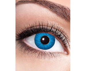 Eyecatcher 84065141-809 - Lentilles de contact colorées, 1 paire, pour 12 mois, bleu, carnaval, Halloween, sans correction de la vue